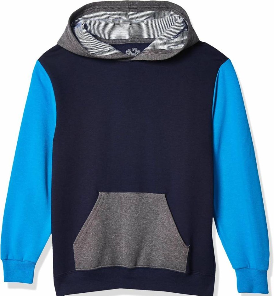 Fruit of the Loom Boys Fleece Hoodie and Sweatpants Set, Navy Blue Pullover Sweatshirt & Joggers, Small US Size