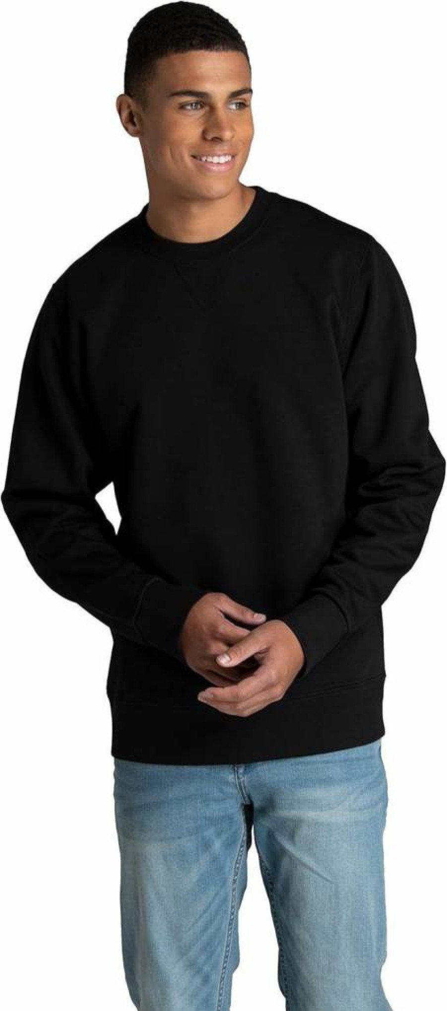 Fruit of the Loom Men's Fleece Crewneck Sweatshirt & Hoodie, Soft Cotton Blend, Midnight Black, Sizes S-2XL, Comfort Pullover