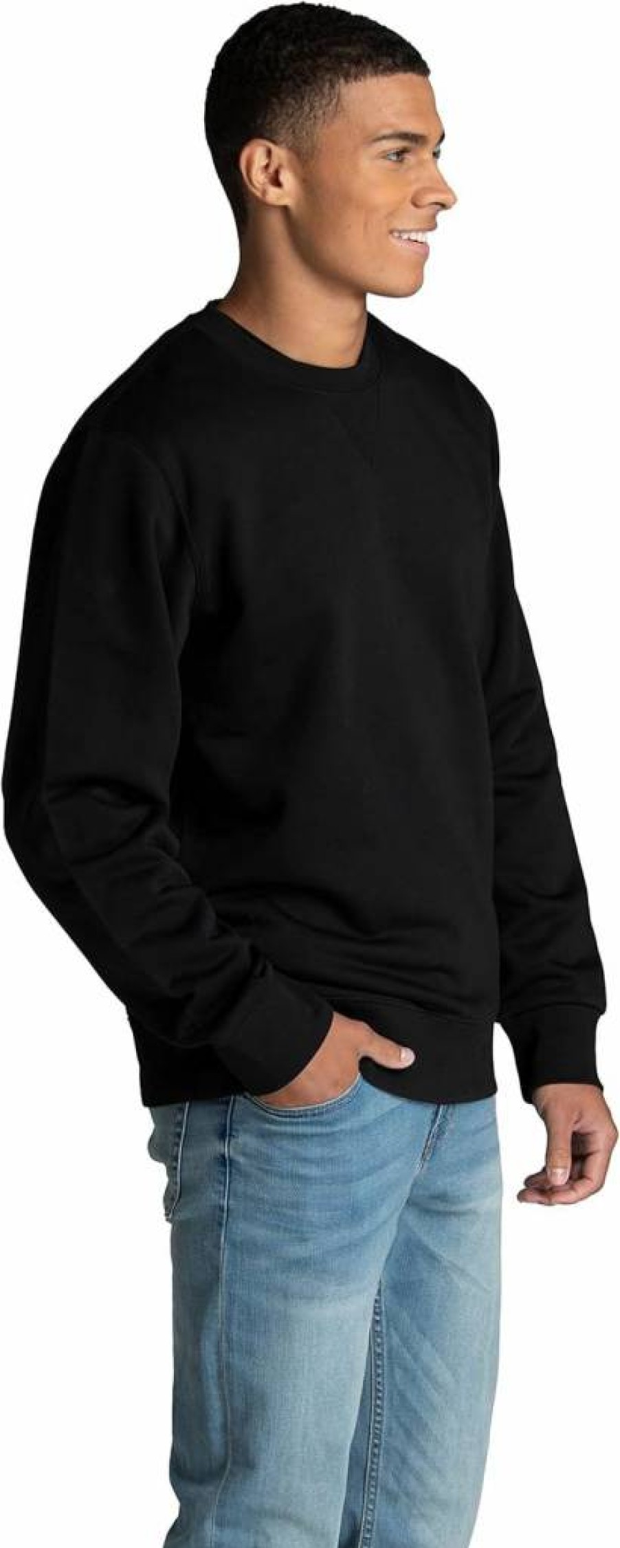 Fruit of the Loom Men's Fleece Crewneck Sweatshirt & Hoodie, Soft Cotton Blend, Midnight Black, Sizes S-2XL, Comfort Pullover