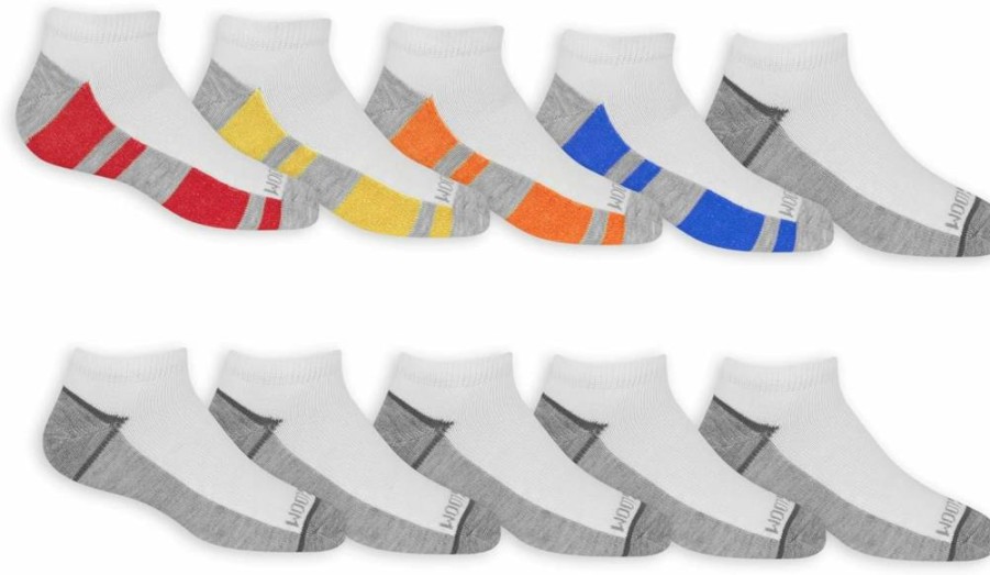 Fruit of the Loom Boys' No Show Socks 10-Pack - Lightweight Comfort Athletic Socks for Kids