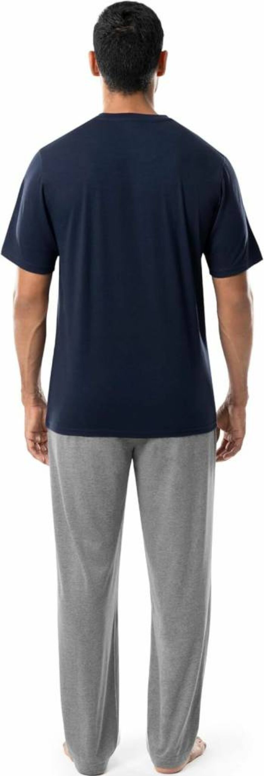 Fruit of the Loom Men's Comfortable 2-Piece Jersey Knit Pajama Set - Soft Sleepwear Lounge Set