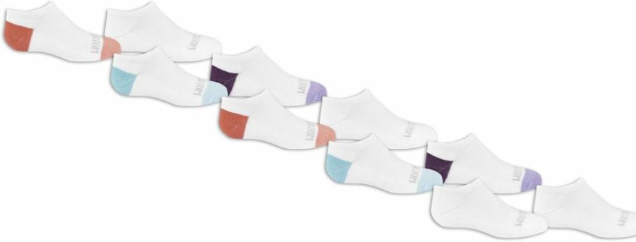 Fruit of the Loom Girls' 10-Pack No-Show Socks for Toddlers and Little Kids