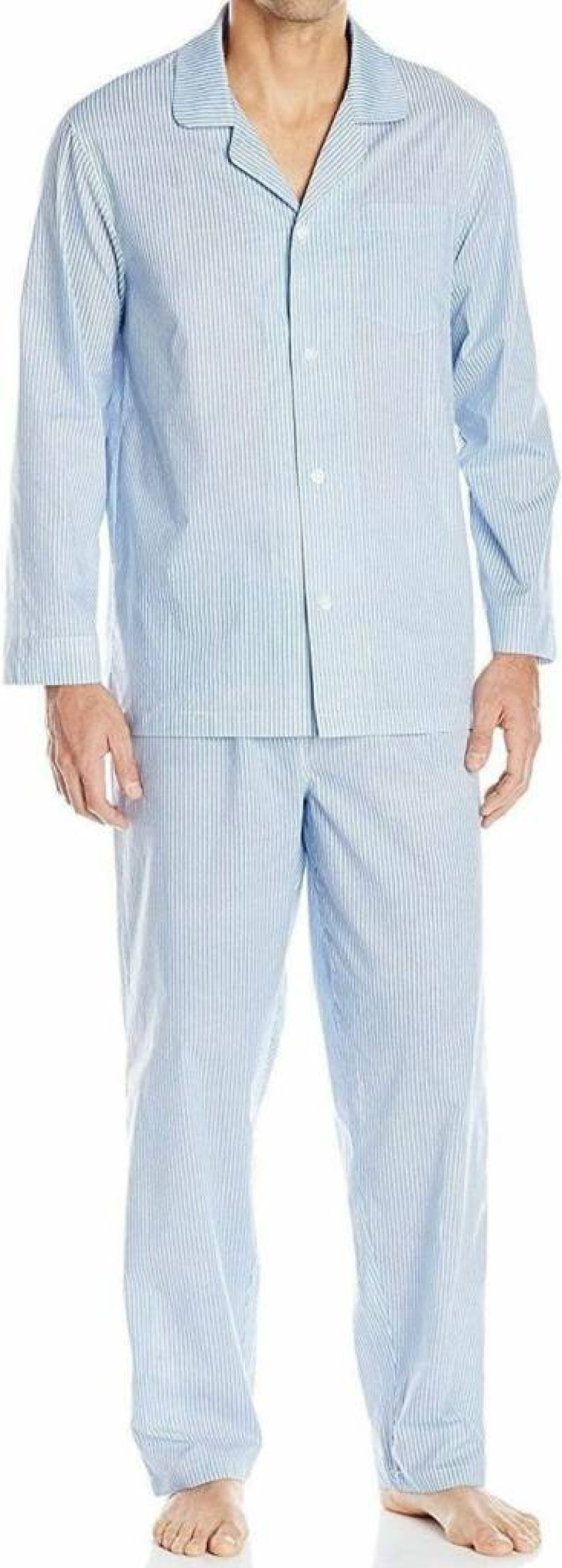 Fruit of the Loom Men's Comfortable Long Sleeve Pajama Set - Soft Sleepwear for Men