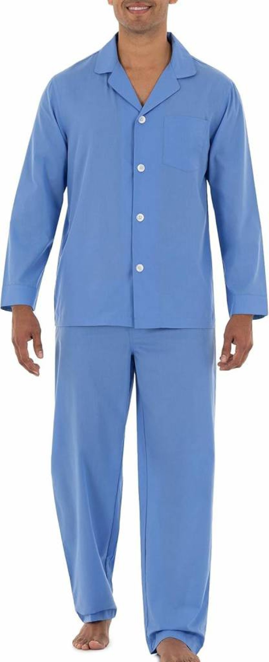 Fruit of the Loom Men's Comfortable Long Sleeve Pajama Set - Soft Sleepwear for Men