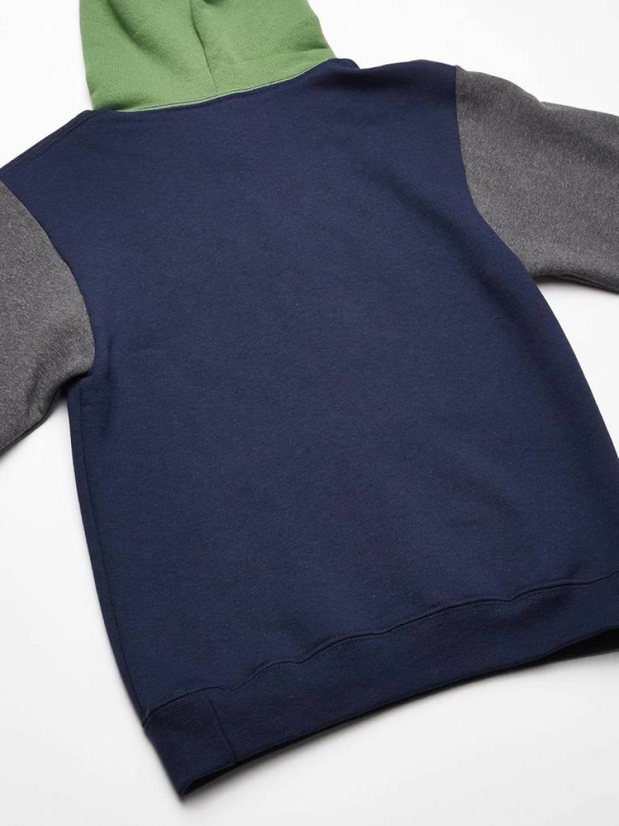 Fruit of the Loom Boys Fleece Hoodie and Sweatpants Set, Navy/Charcoal Pullover Sweatshirt & Joggers, Small US Size