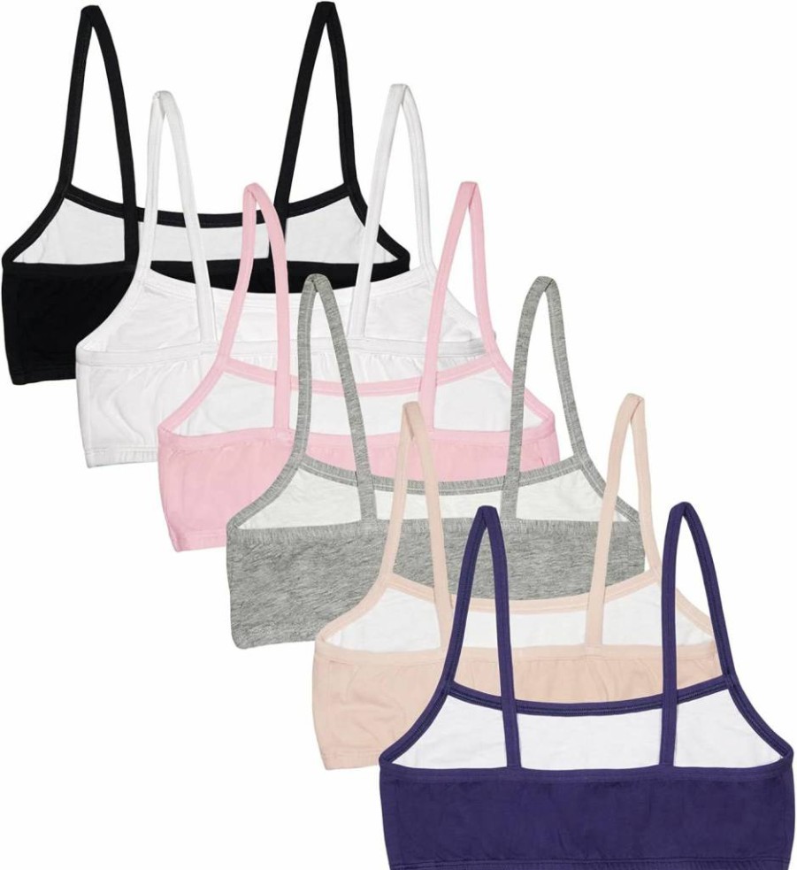 Fruit Of The Loom Girls' Cotton Sports Bra - Soft Spaghetti Strap Active Wear for Teens