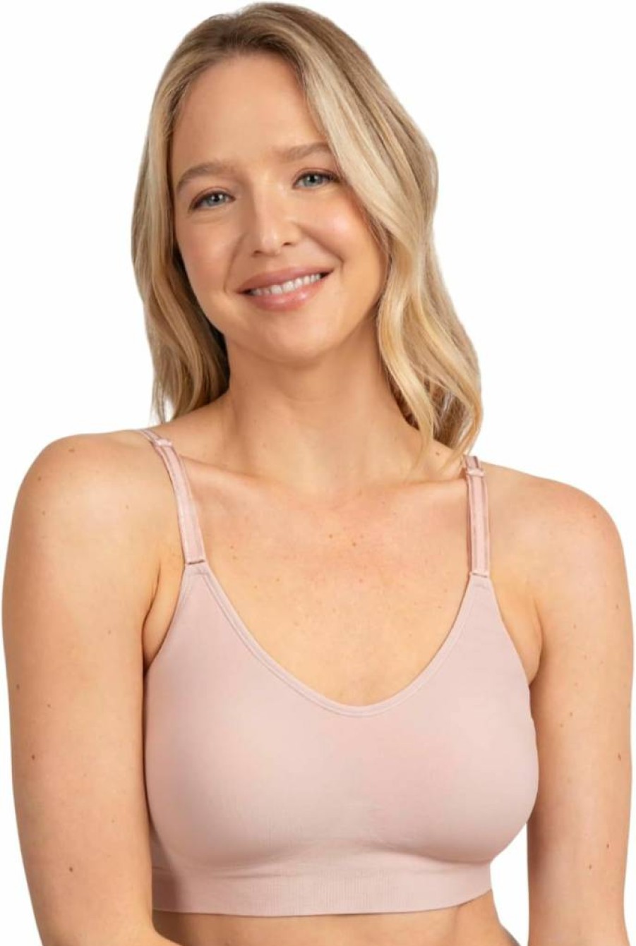 Fruit of the Loom Women's Seamless Wireless Bra 2-Pack with Built-In Pads - All-Day Comfort 360 Stretch