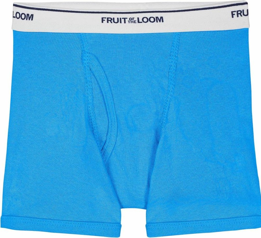 Fruit of the Loom Boys' and Toddler Tag-Free Breathable Boxer Briefs Multipack - Soft Cotton Underwear Assorted Colors (6-Pack)