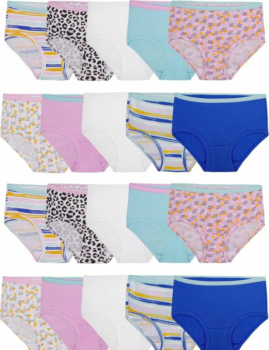 Fruit of the Loom Girls' Cotton Underwear Multipack - Soft Breathable Briefs for Kids