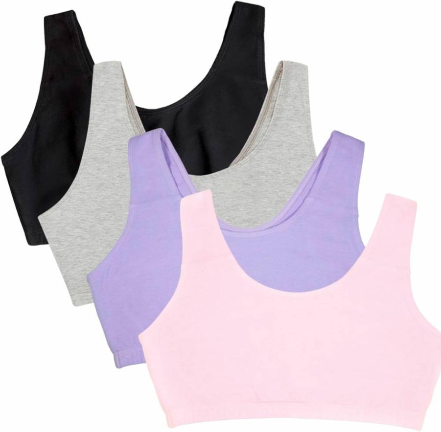 Fruit of the Loom Women's Built-Up Tank Sports Bra Value Pack - Comfortable Multipack Athletic Bras for Active Lifestyles