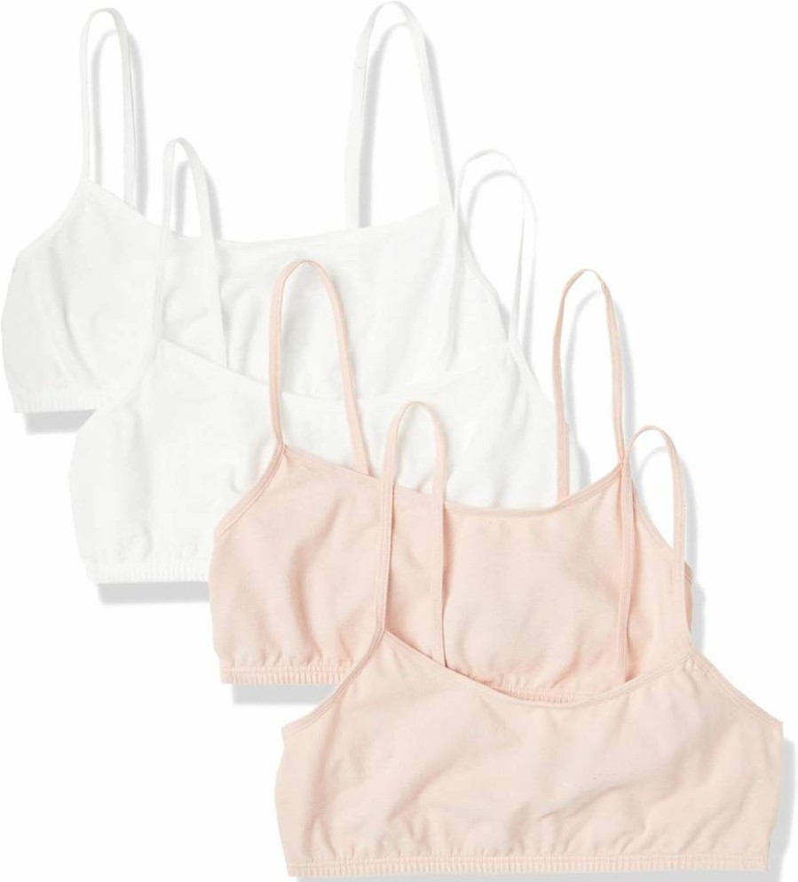 Fruit of the Loom Girls' Training Bras for Teens - Soft Cotton Comfort Fit Bras for Big Girls