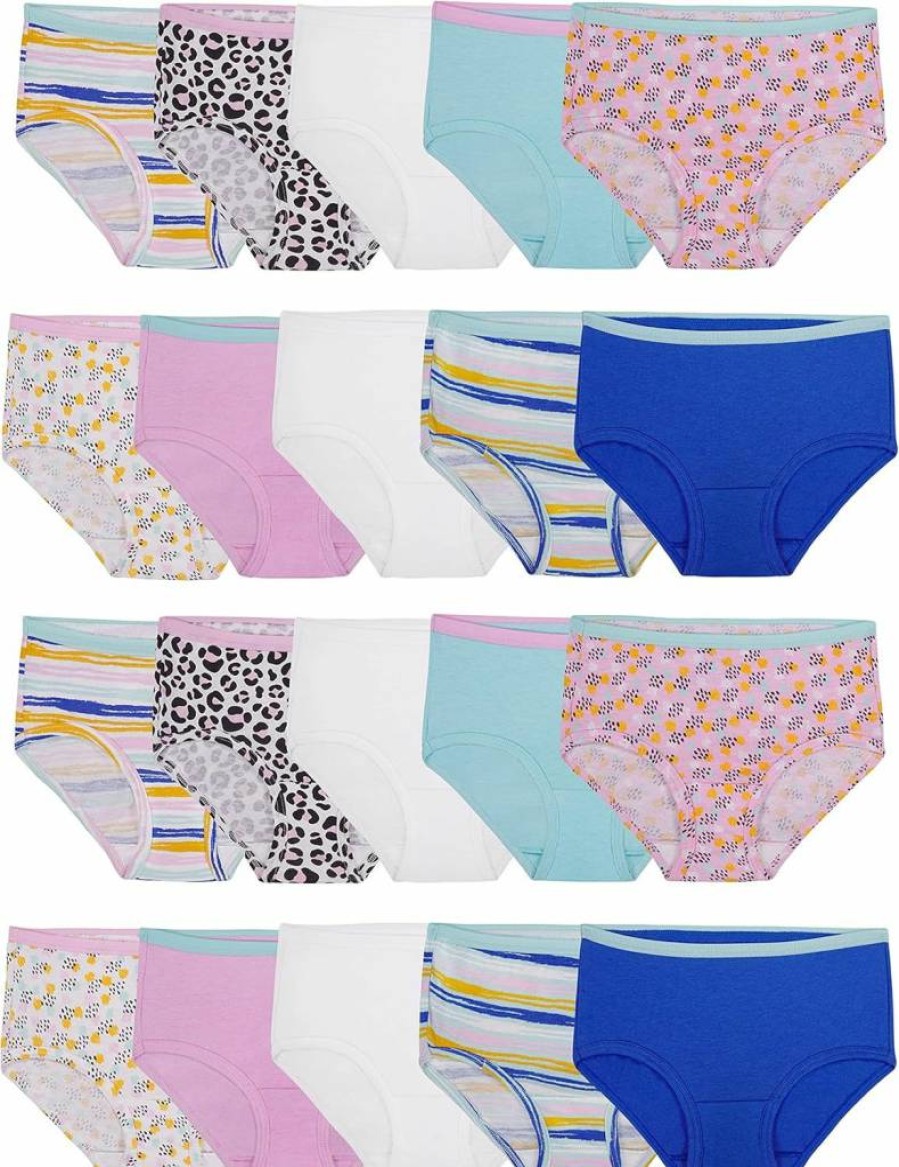 Fruit of the Loom Girls' Cotton Underwear Multipack - Soft Breathable Briefs for Kids