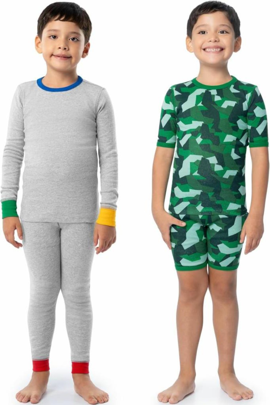 Fruit of the Loom Boys' 4-Piece Snug Fit Pajama Set - Comfortable Kids Sleepwear