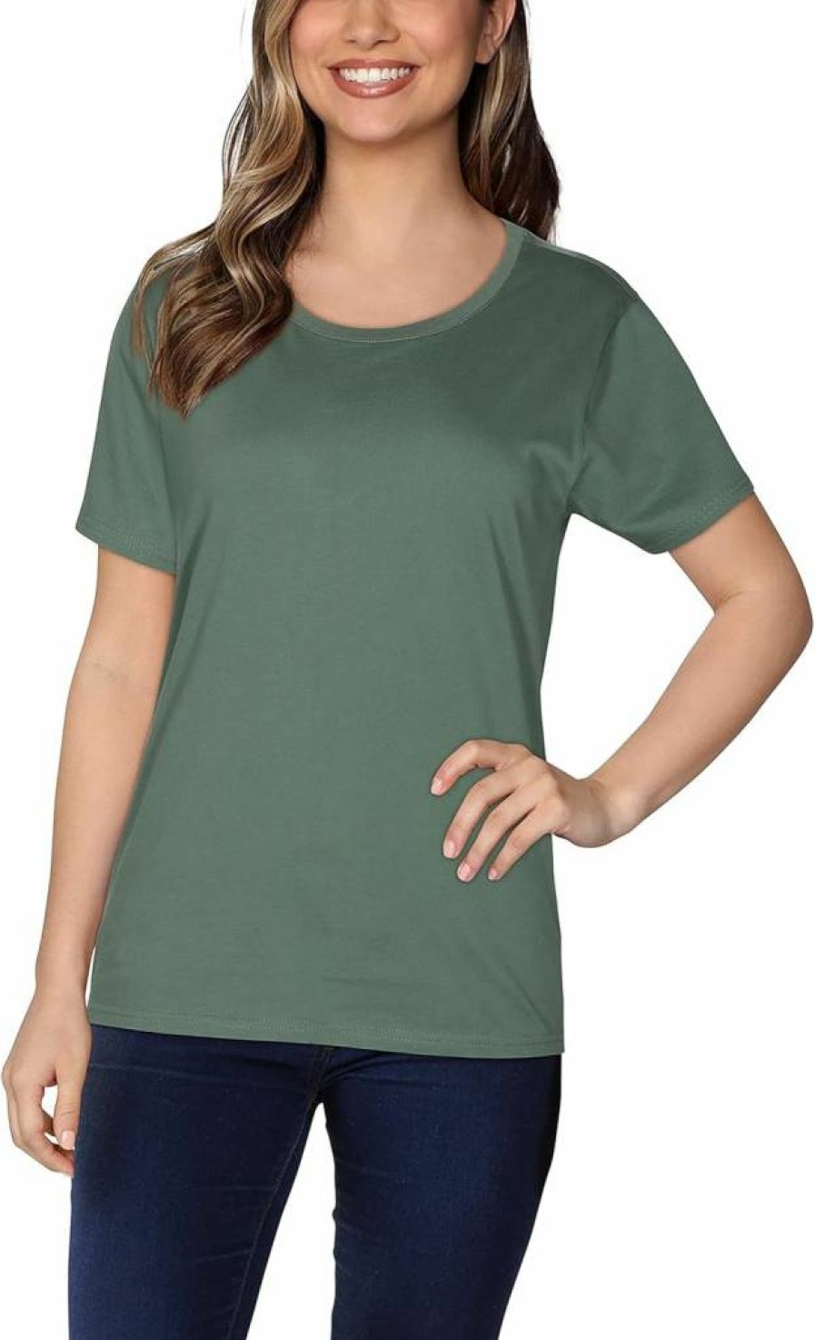 Fruit of the Loom Women's Pima Cotton Short Sleeve T-Shirt - Soft Comfort Crew Neck Tee