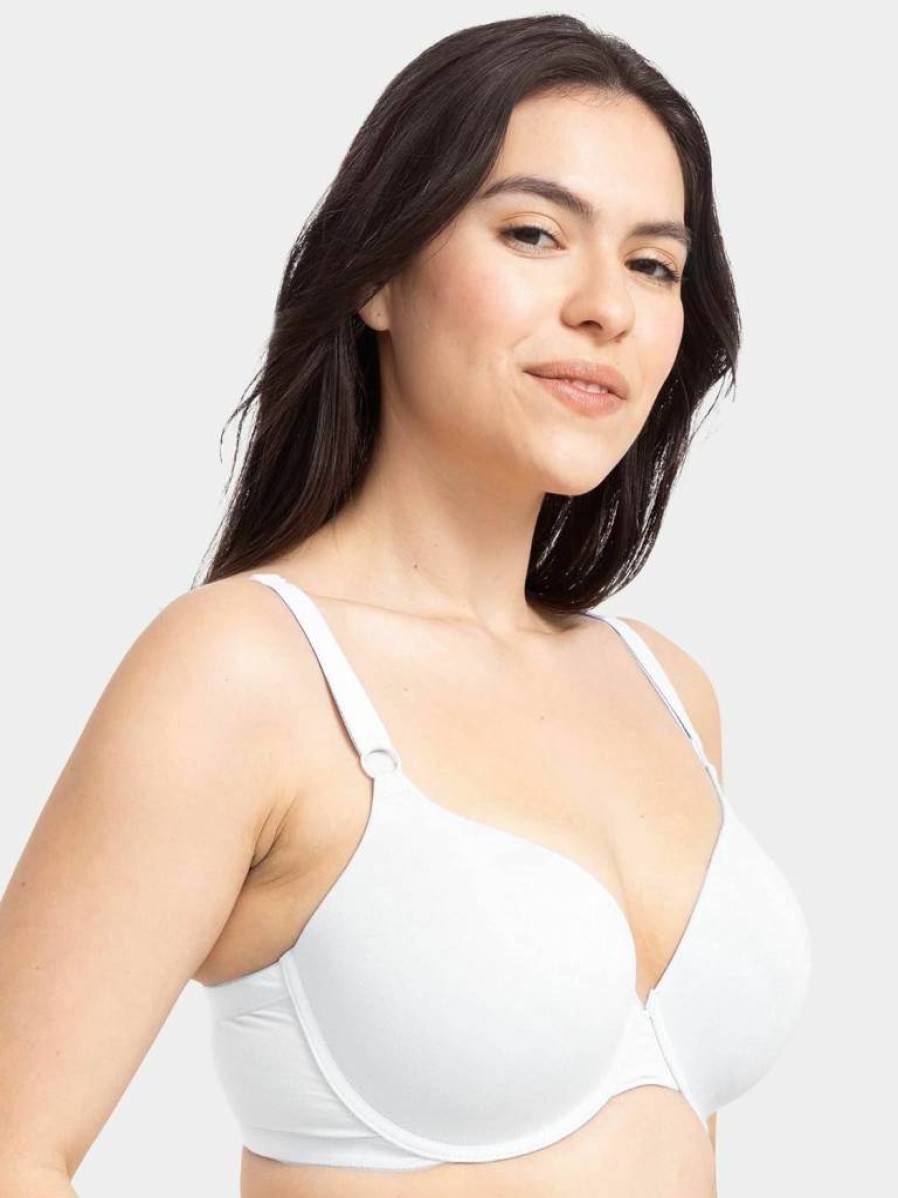 Fruit of the Loom Women's Ultra-Soft Smooth Cotton T-Shirt Bra Pack - Flexible, Seamless & Invisible Underwear for Comfort