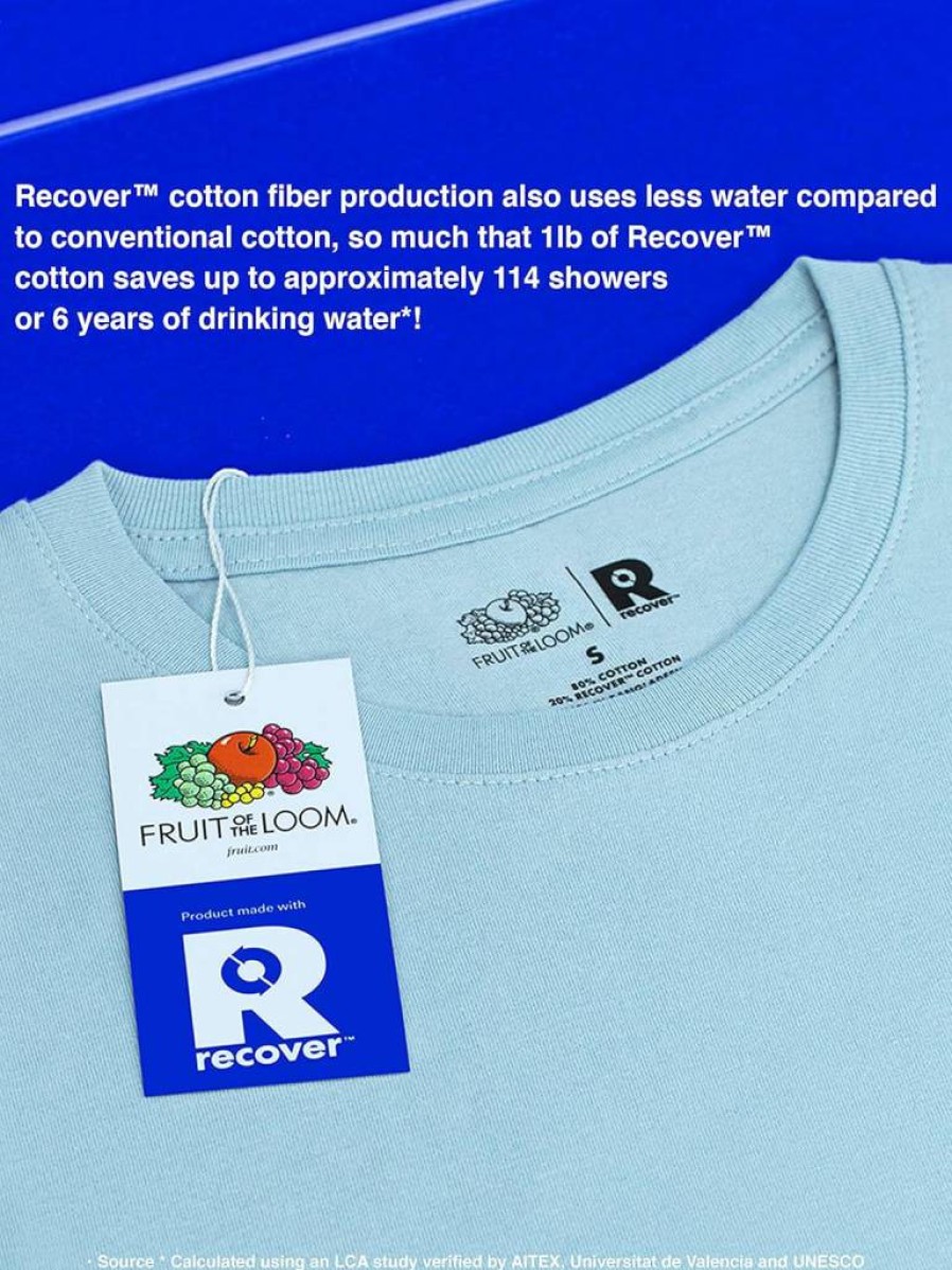 Fruit of the Loom Sustainable Recover Cotton T-Shirt - Eco-Friendly Recycled Fiber Tee